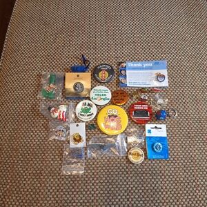 Button And Pin Assorted Collection 1990's & 2000's Era Retro
